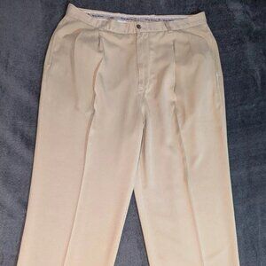 Tommy Bahama Pants Mens 38 Beige Tan Herringbone Self Stripe Silk Khakis 38x37